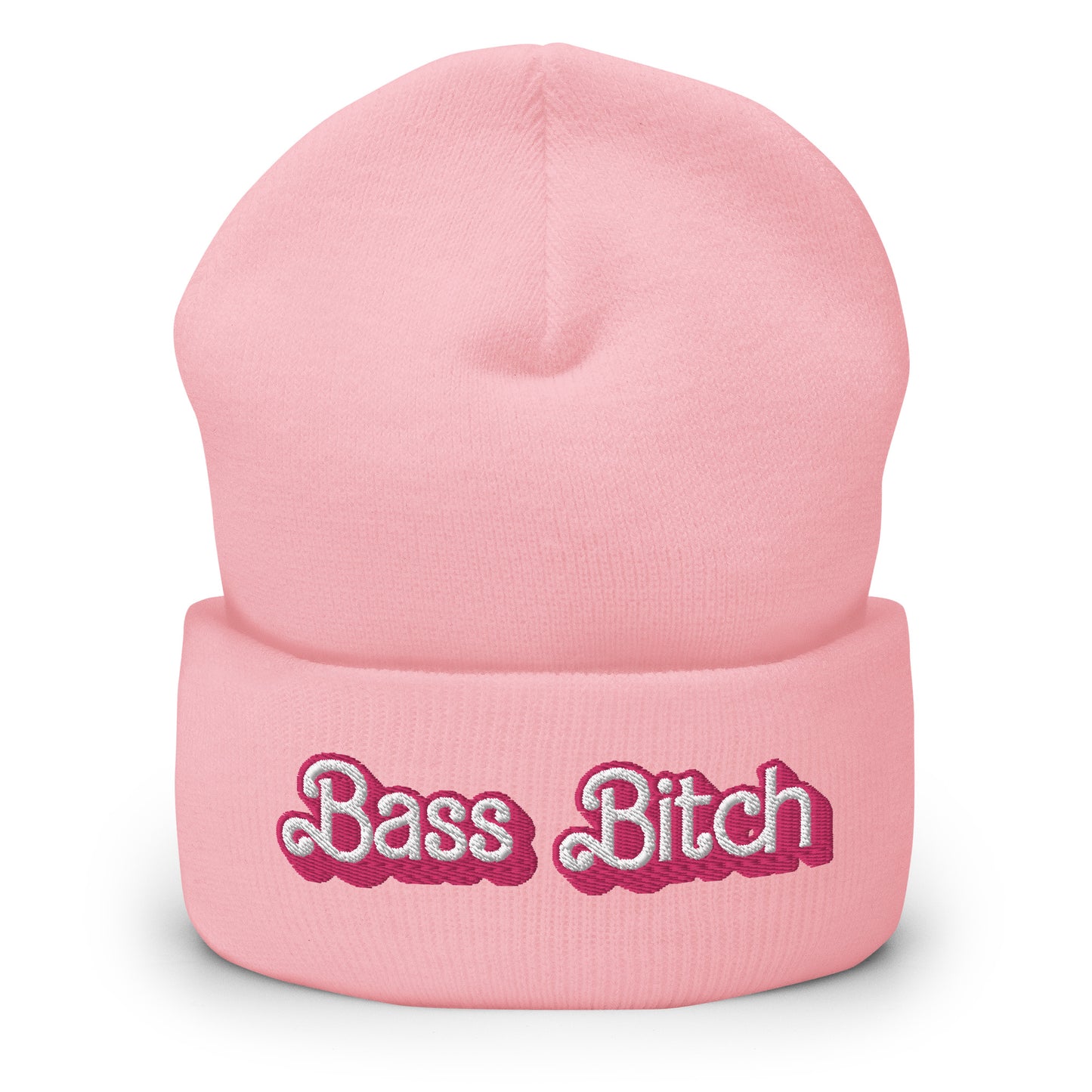 Dolly Font Bass Bitch Unisex Embroidered Cuffed Beanie