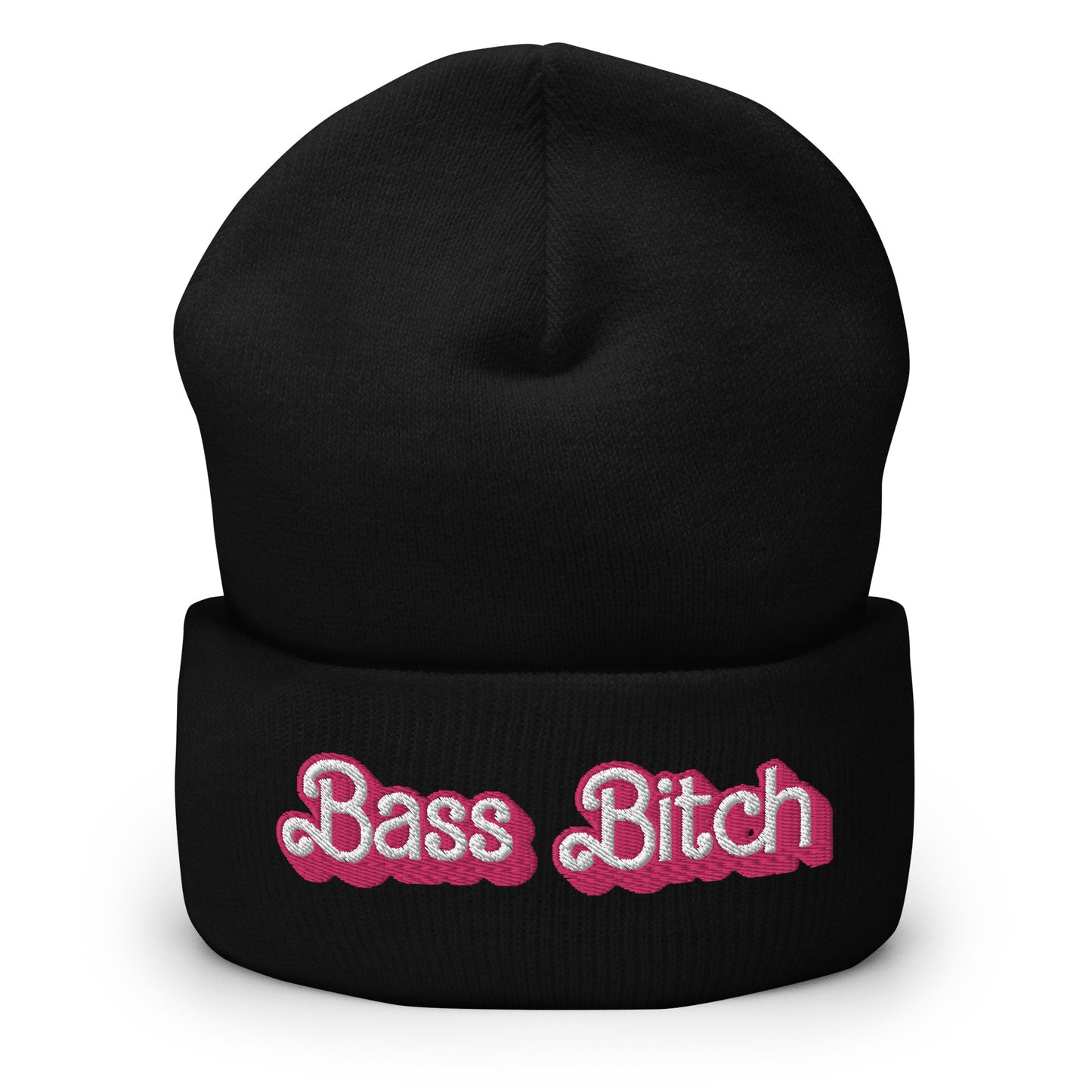 Dolly Font Bass Bitch Unisex Embroidered Cuffed Beanie