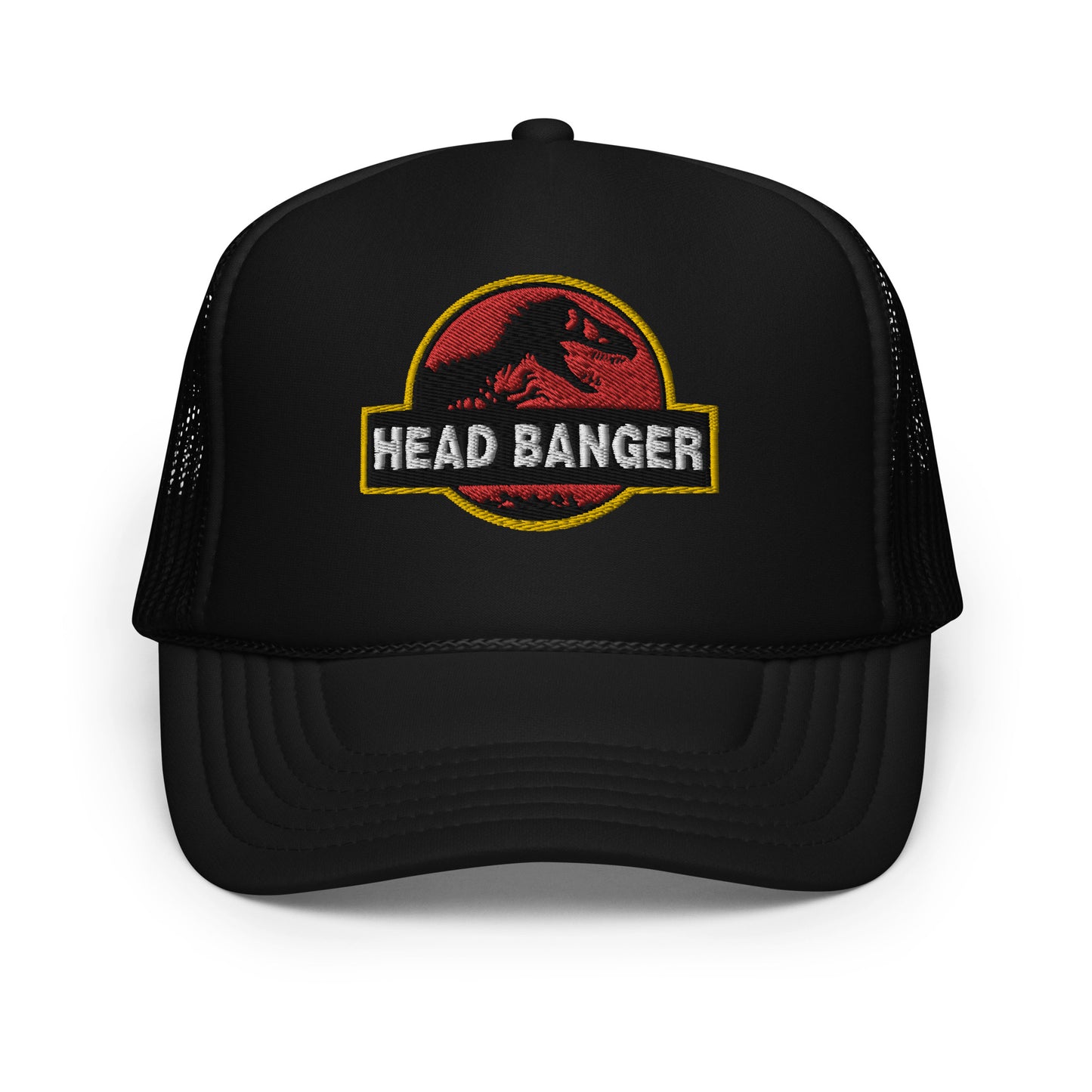 Jurassic Dino Head Banger Embroidered Foam Trucker Hat