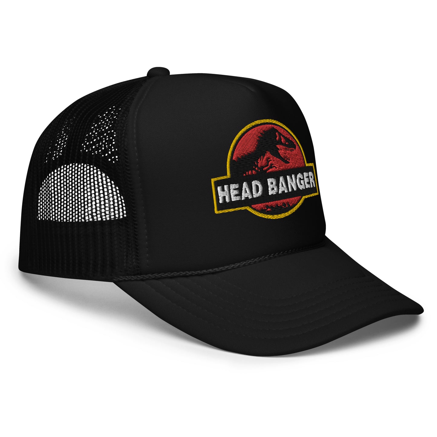 Jurassic Dino Head Banger Embroidered Foam Trucker Hat