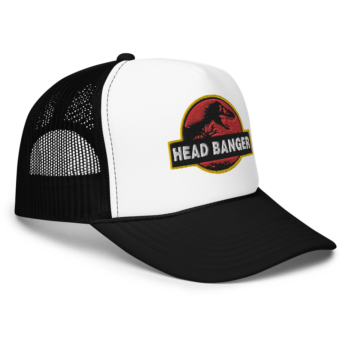 Jurassic Dino Head Banger Embroidered Foam Trucker Hat