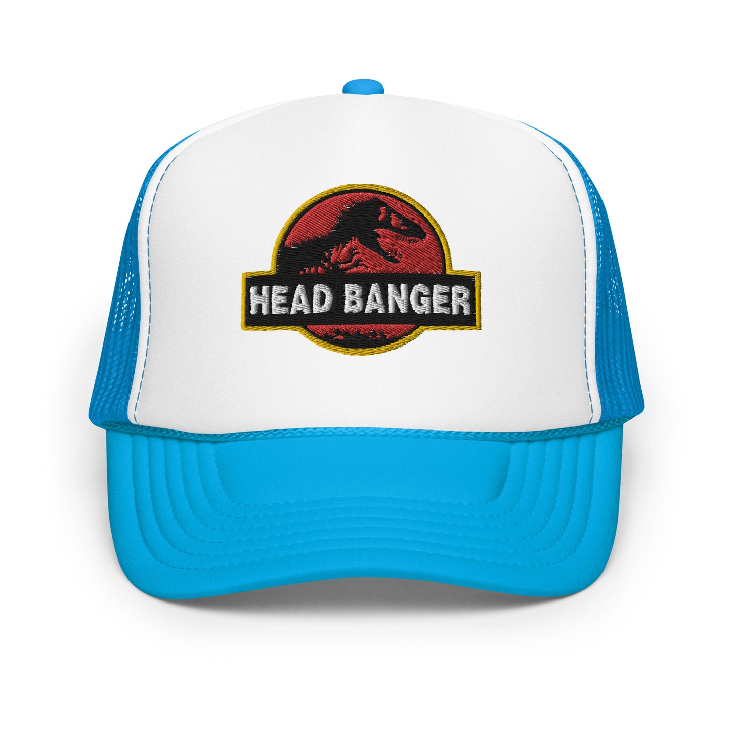 Jurassic Dino Head Banger Embroidered Foam Trucker Hat