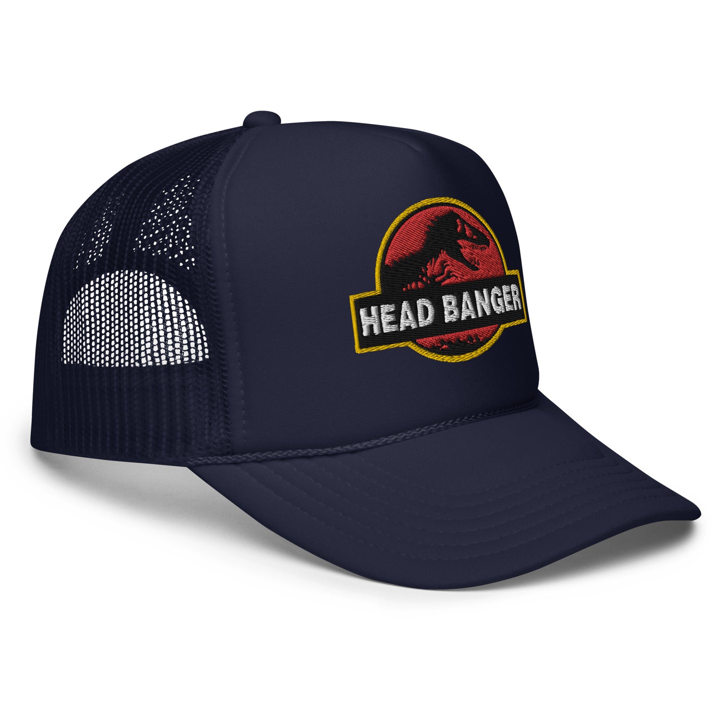Jurassic Dino Head Banger Embroidered Foam Trucker Hat