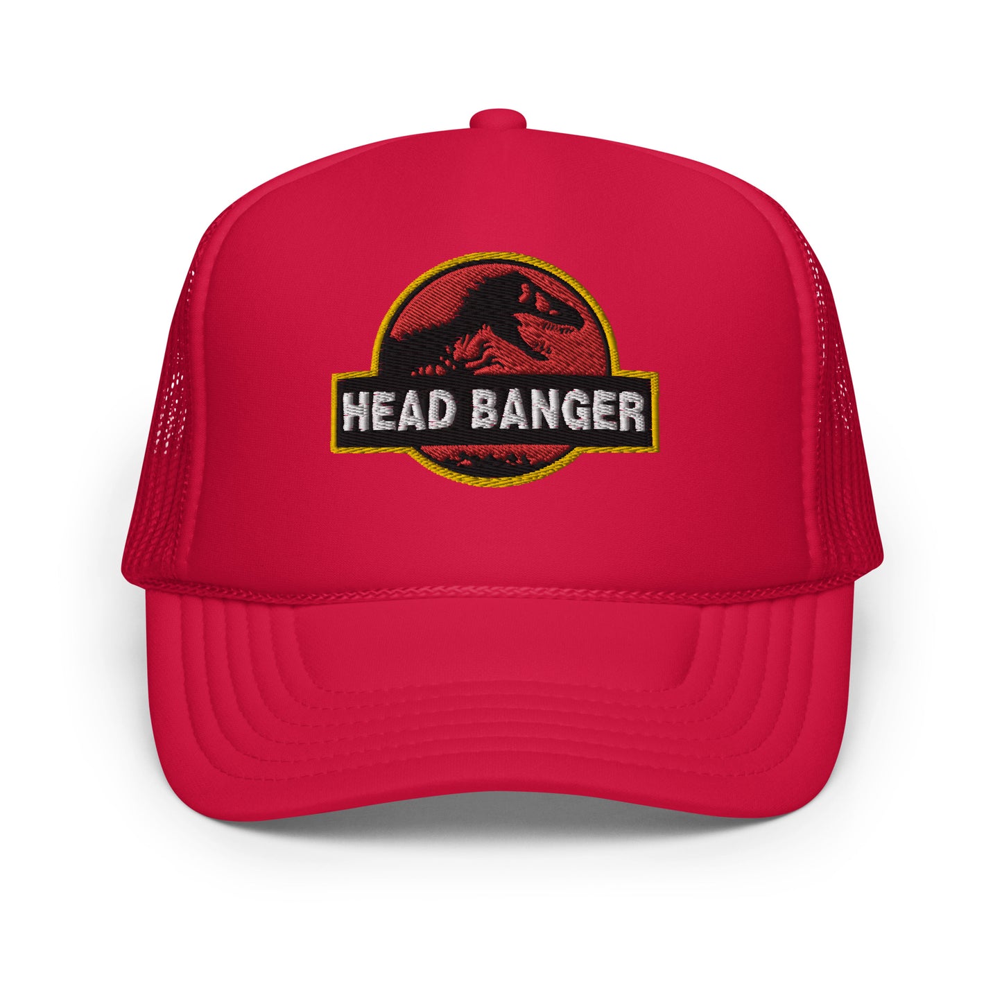 Jurassic Dino Head Banger Embroidered Foam Trucker Hat