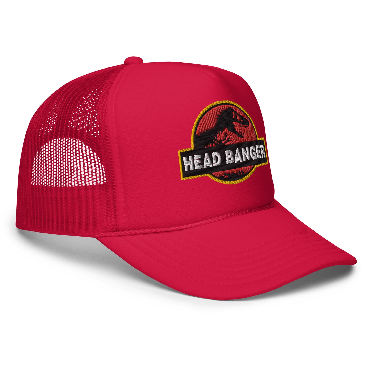 Jurassic Dino Head Banger Embroidered Foam Trucker Hat