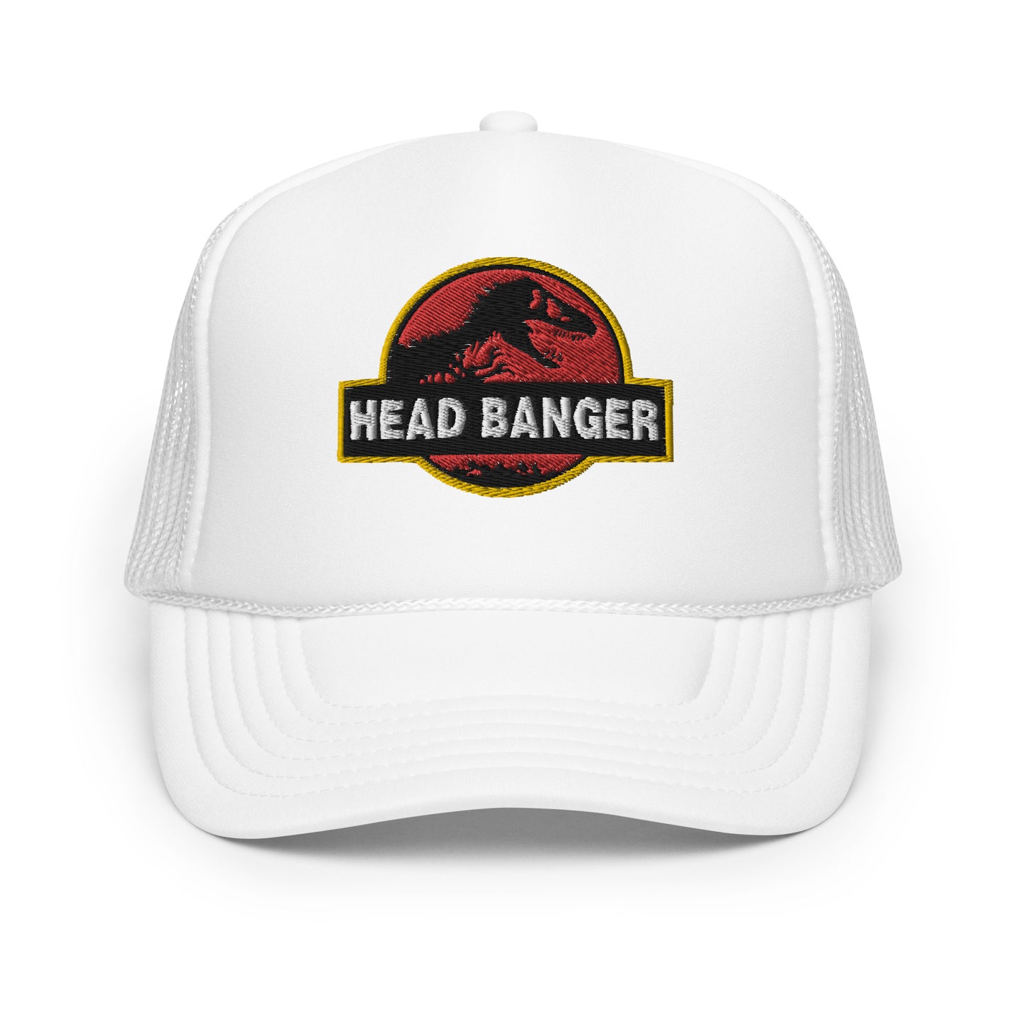 Jurassic Dino Head Banger Embroidered Foam Trucker Hat