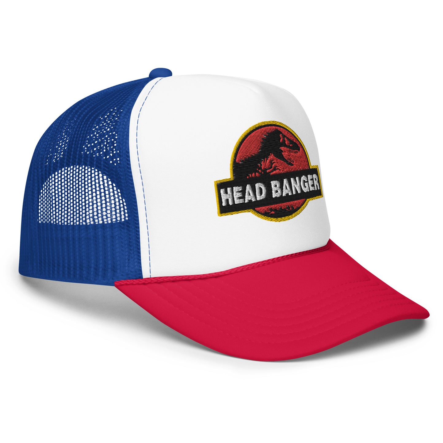 Jurassic Dino Head Banger Embroidered Foam Trucker Hat