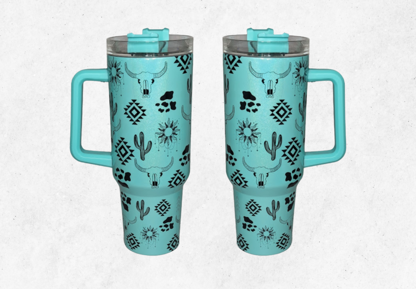 40oz Western Shimmer Tumbler With Handle