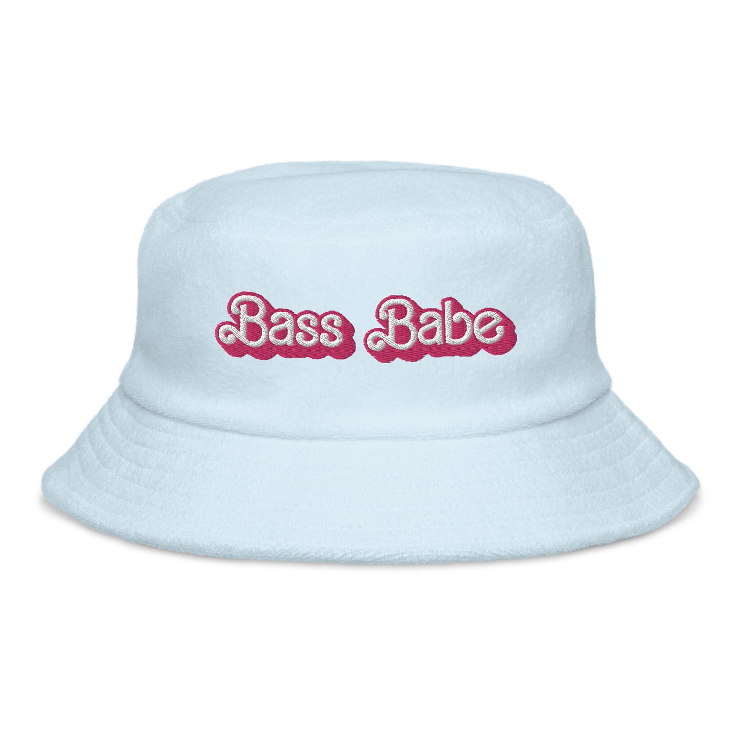 Dolly Font Bass Babe Pastel Unisex Embroidered Terry Cloth Bucket Hat