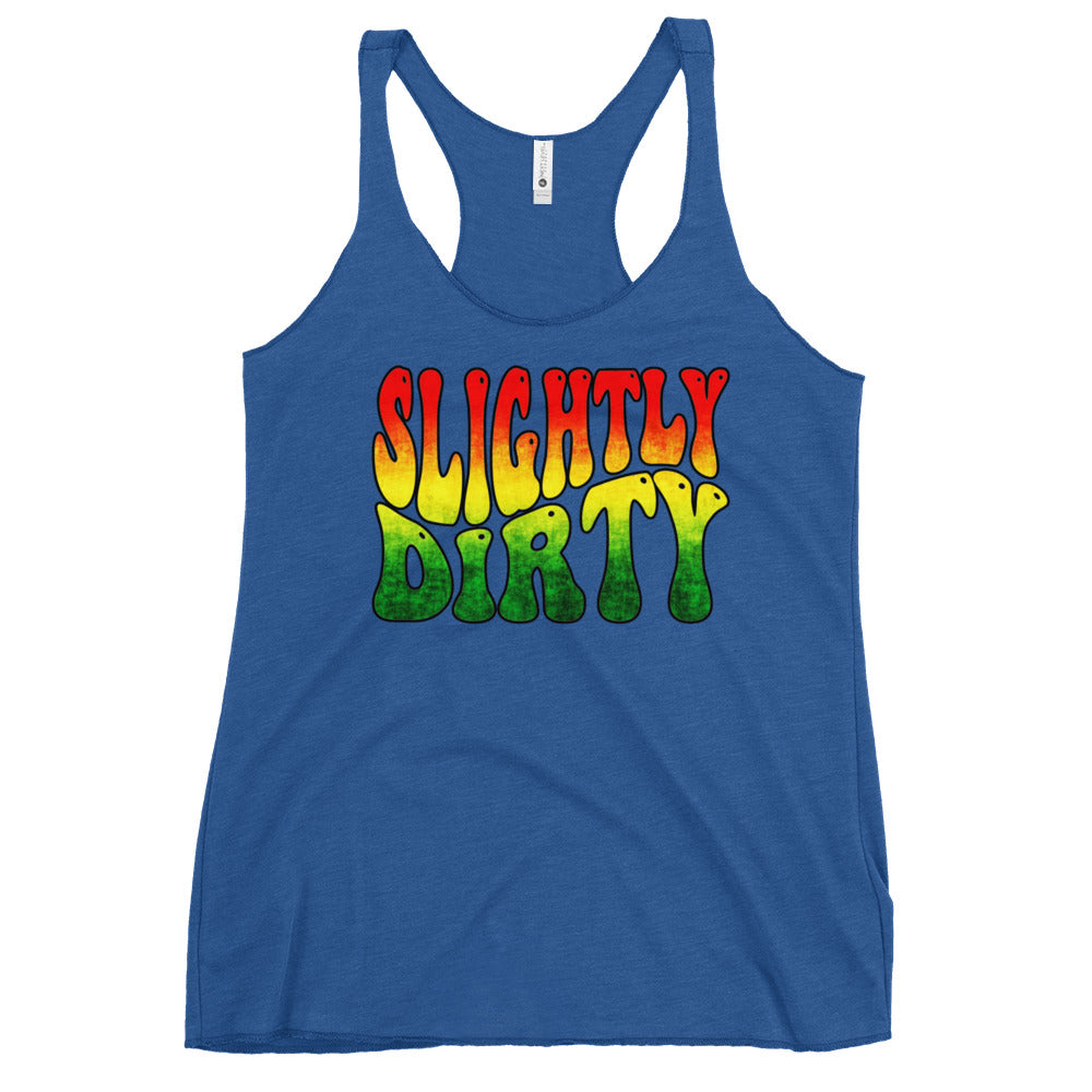 Slightly Dirty Rasta Black Outline Women's Racerback Tank