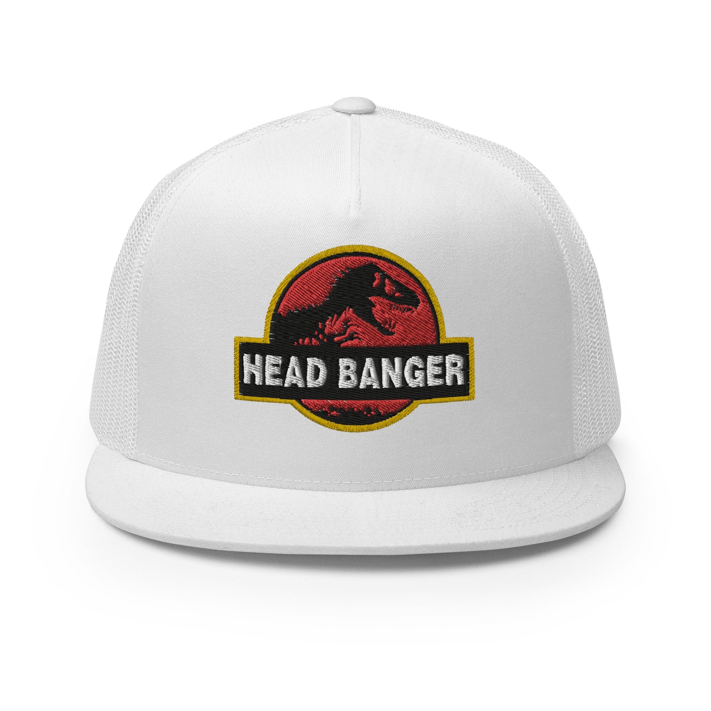 Jurassic Dino Head Banger Embroidered Trucker Hat