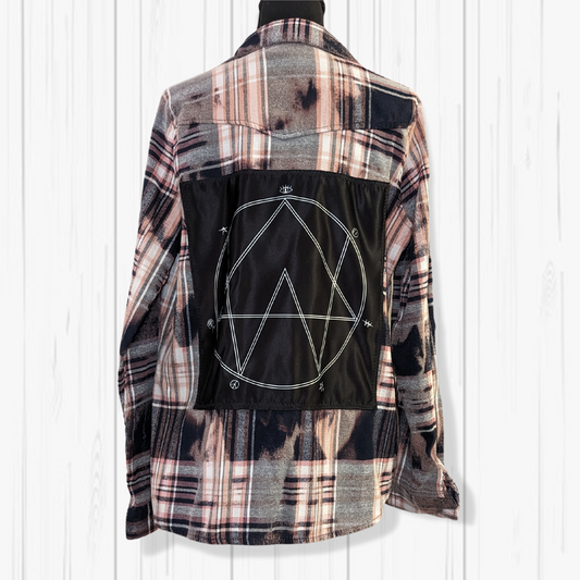 W/XL EDM Inspired Upcycled Bleached Flannel