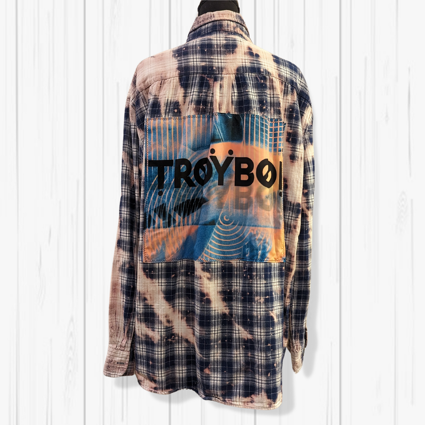 M/2XL EDM Inspired Upcycled Bleached Flannel