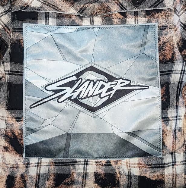 W/Small EDM Inspired Upcycled Bleached Flannel