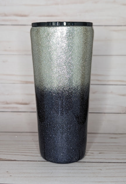 Don't Be Part Of The Problem, Be The Whole Problem 22oz Black and Silver Glitter Tumbler