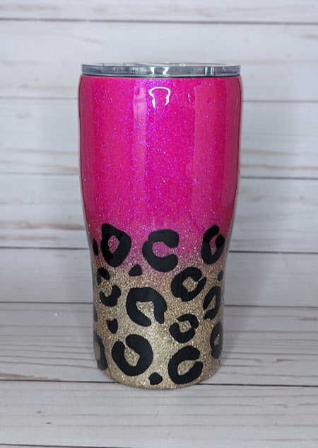 Stay Wild 20oz Pink and Gold Glitter Tumbler