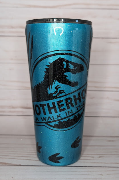 Motherhood Is A Walk In The Park 32oz Glitter Tumbler