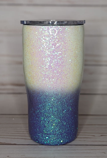 Jesus Loves You And I'm Tryin 20oz White and Purple Glitter Tumbler