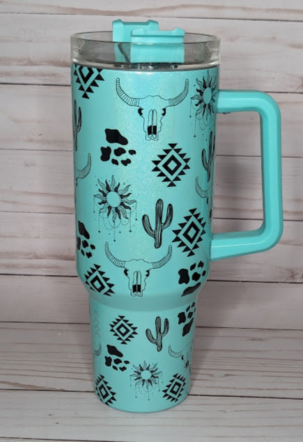 40oz Western Shimmer Tumbler With Handle