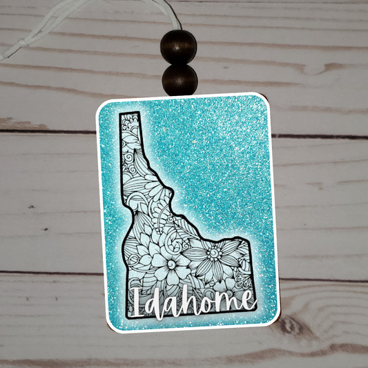 Idahome Idaho Teal Floral Car Freshie