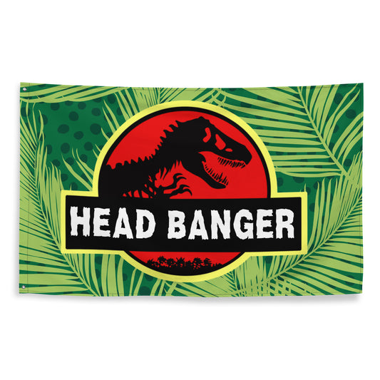 Dino Head Banger Flag