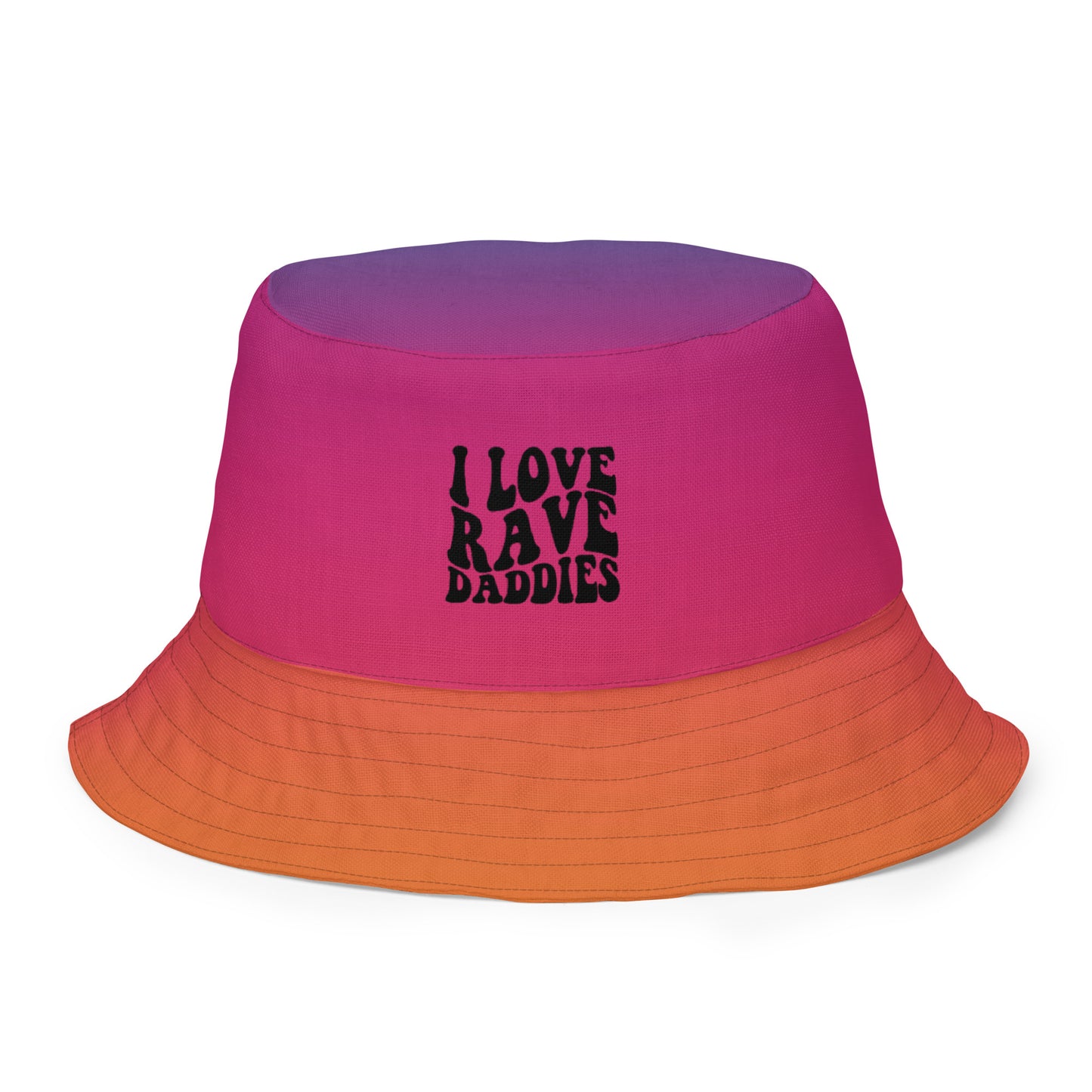 I Love Rave Daddies Unisex Reversible bucket hat