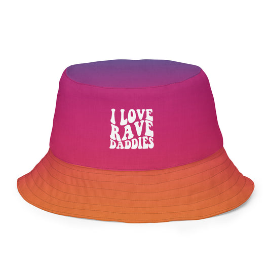 I Love Rave Daddies Unisex Reversible bucket hat