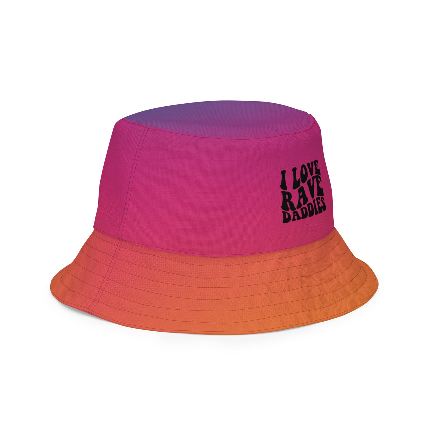 I Love Rave Daddies Unisex Reversible bucket hat