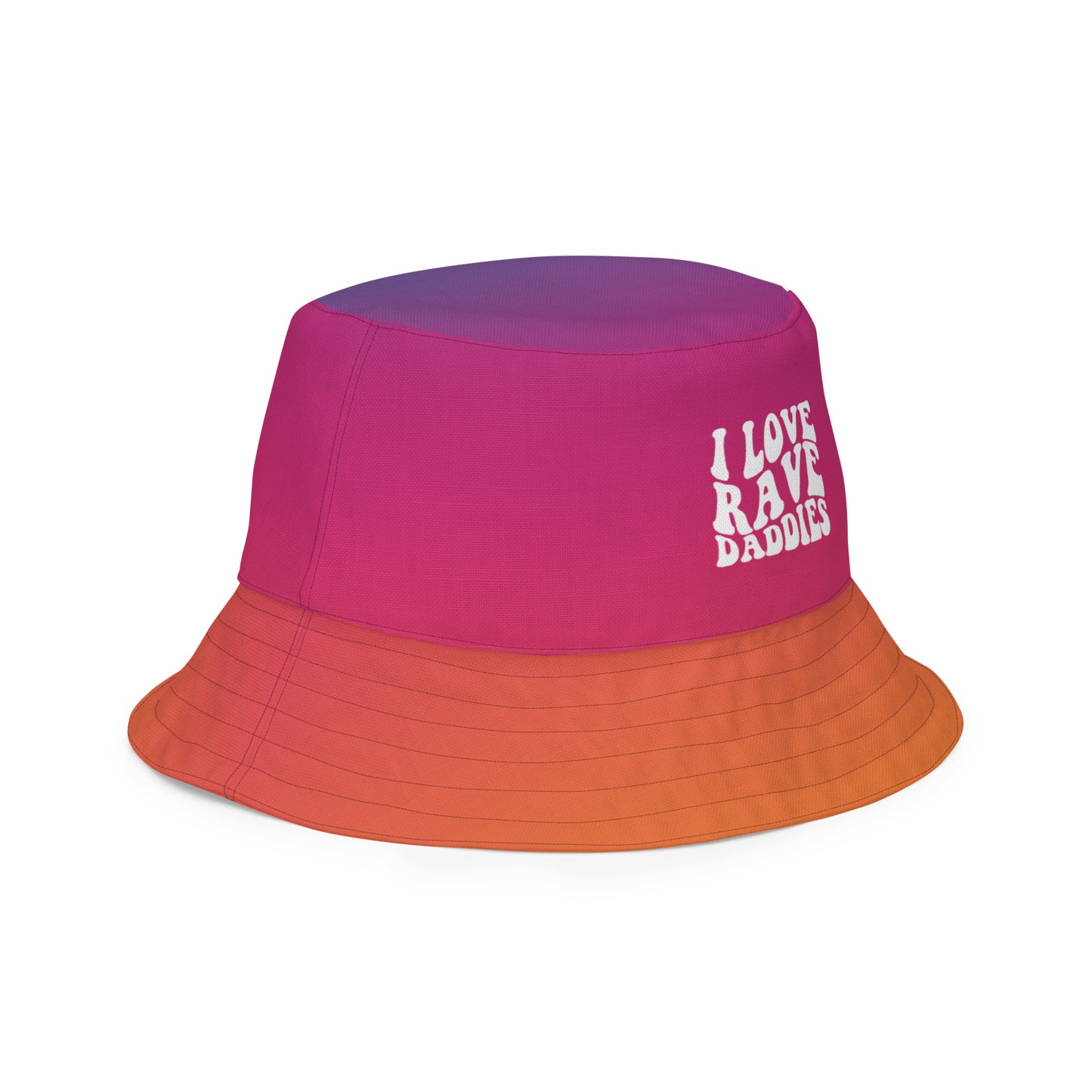 I Love Rave Daddies Unisex Reversible bucket hat