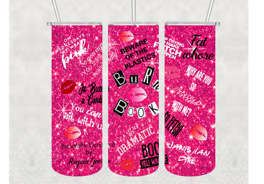 Burn Book Faux Glitter Insulated Stainless Steel Tumbler