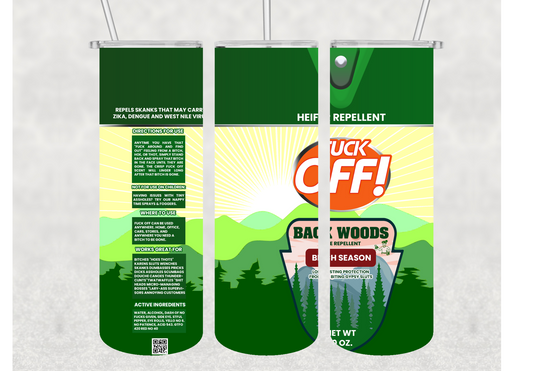 Fuck Off Faux Bug Spray Can Insulated Stainless Steel Tumbler