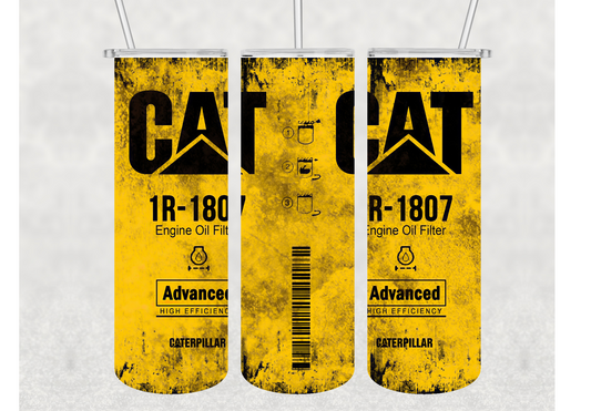 CAT Distressed Oil Filter Insulated Stainless Steel Tumbler