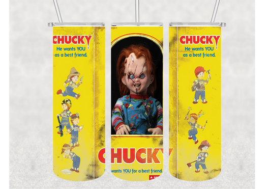 Chucky Halloween Horror Movie Insulated Stainless Steel Tumbler