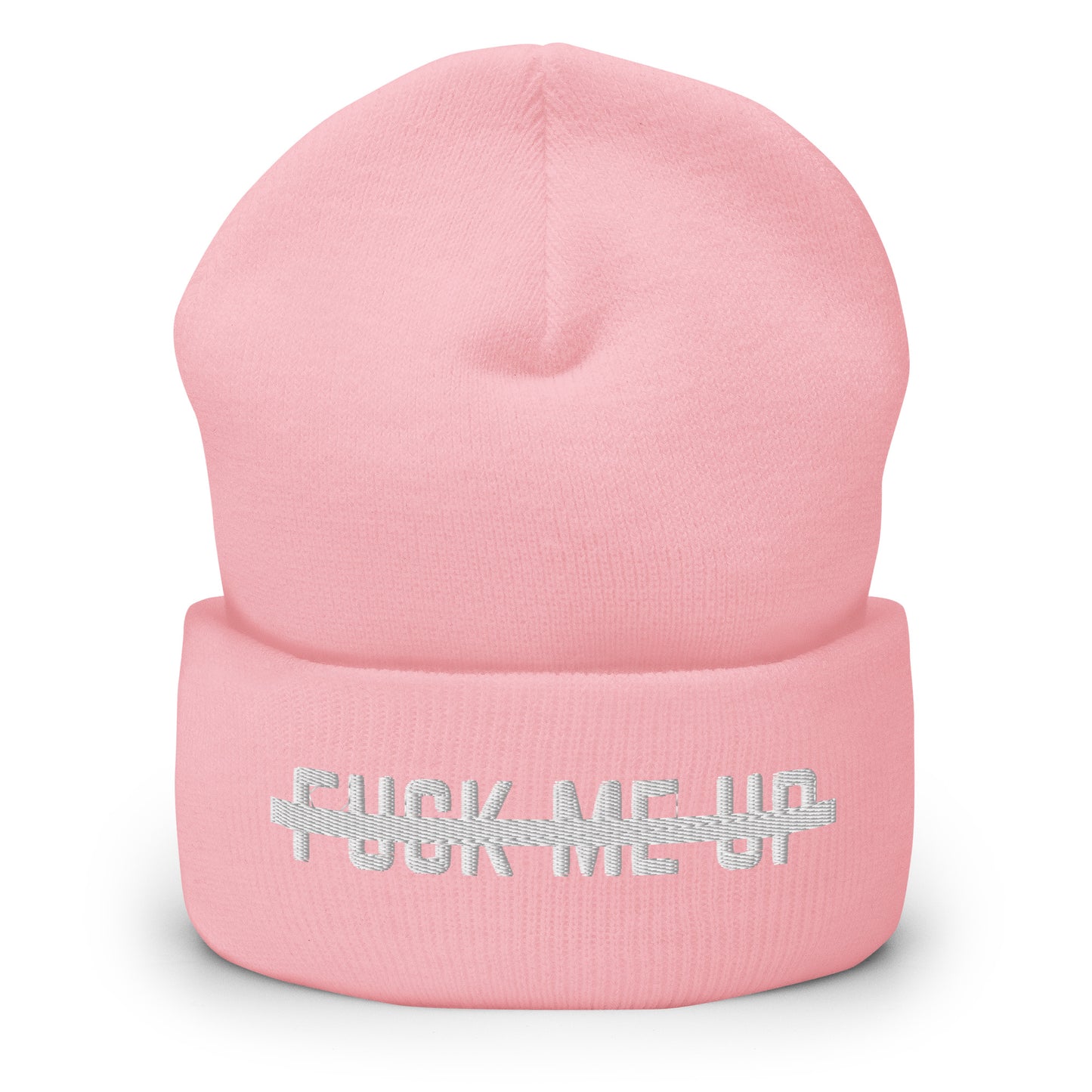 Fuck Me Up Unisex Embroidered Cuffed Beanie