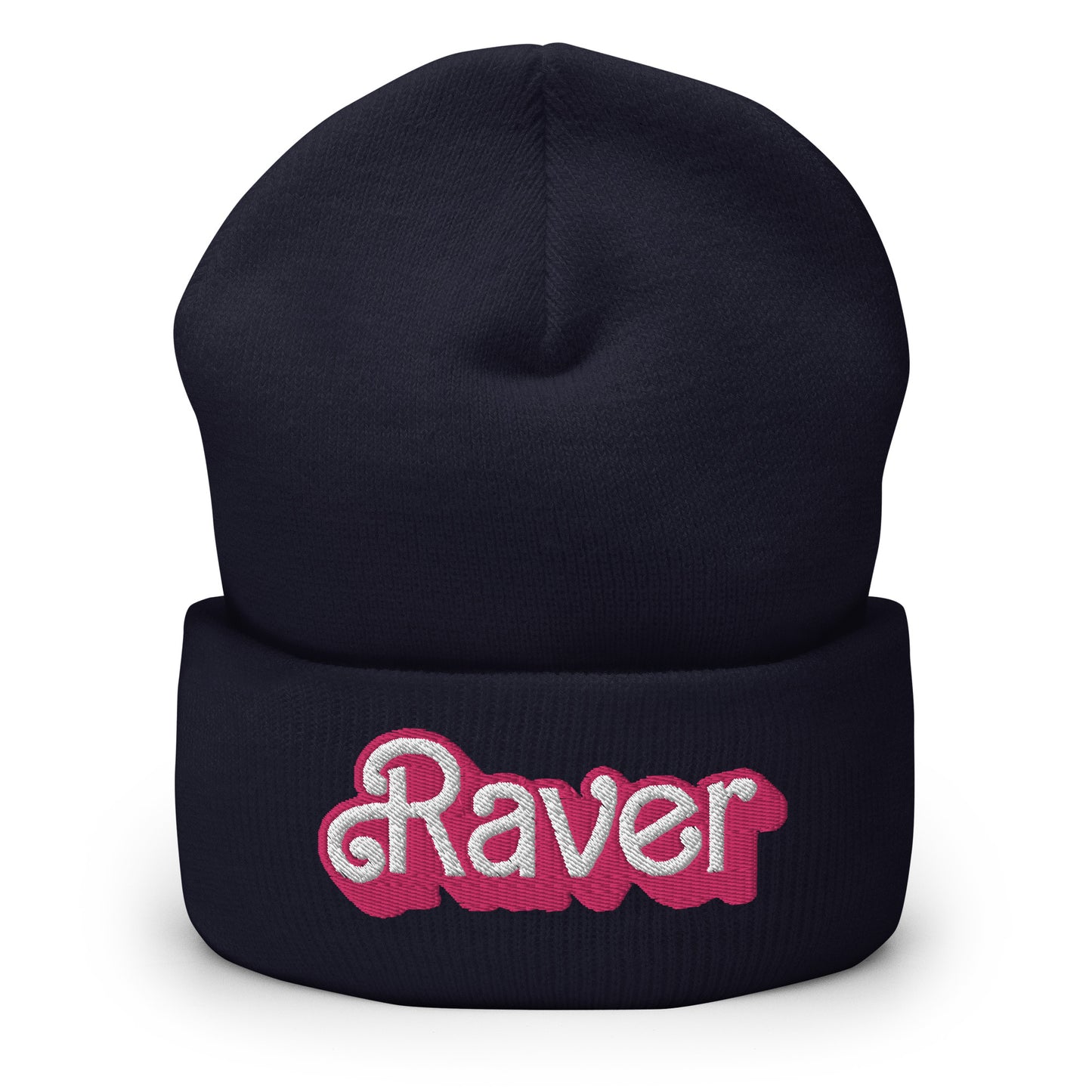 Dolly Font Raver Unisex Embroidered Cuffed Beanie