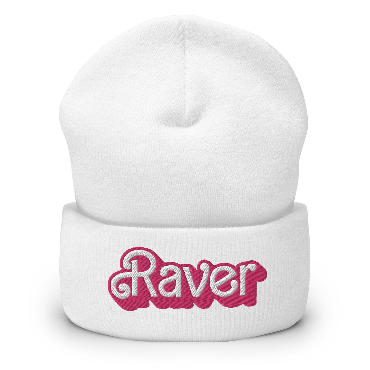 Dolly Font Raver Unisex Embroidered Cuffed Beanie