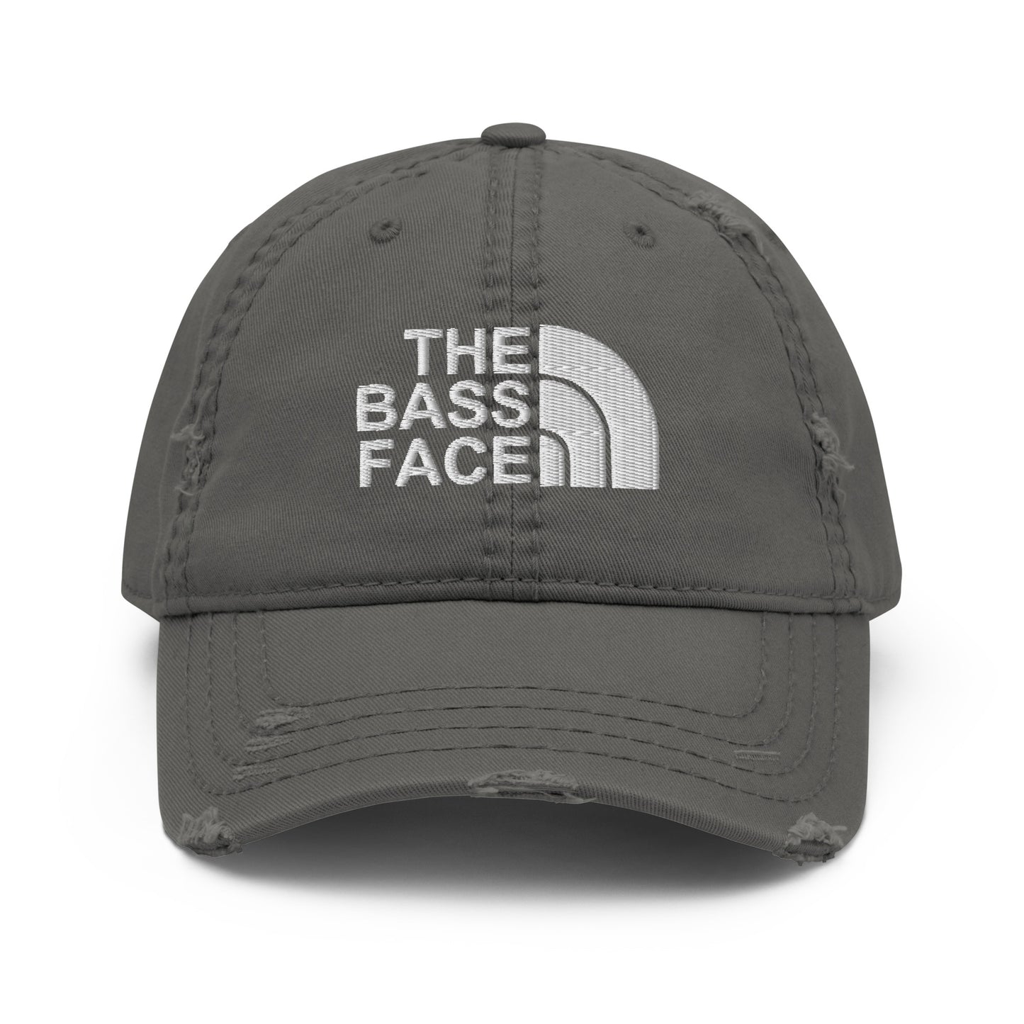 The Bass Face Unisex Embroidered Distressed Dad Hat
