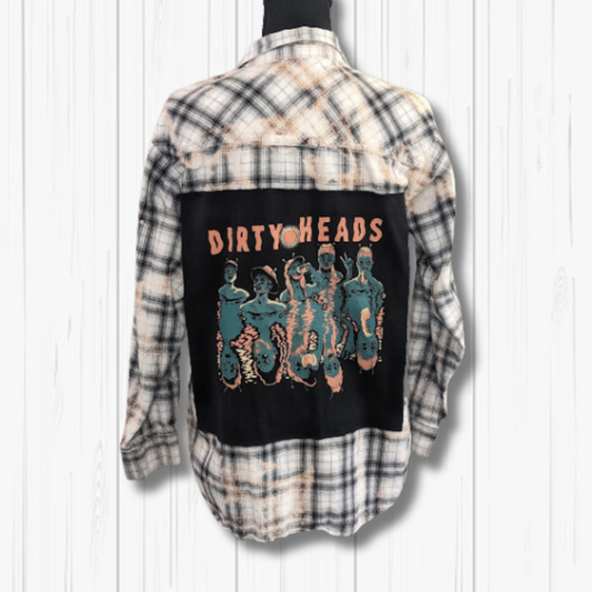W/Med- Dirty Heads Upcycled Bleached Flannel