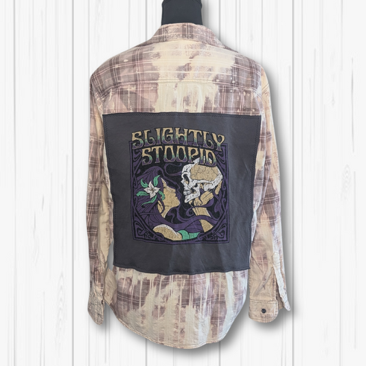 M/XL- Slightly Stoopid Upcycled Bleached Flannel