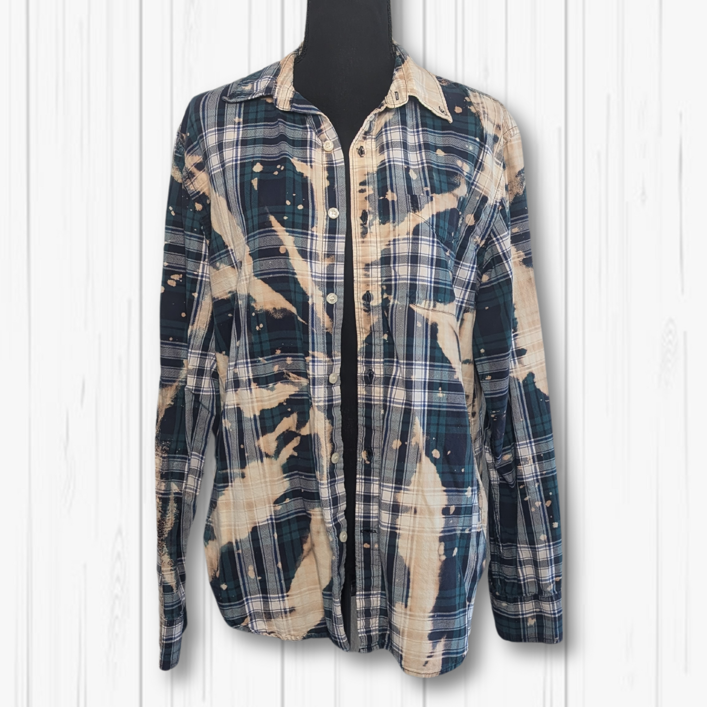 M/Lg- Slightly Stoopid Upcycled Bleached Flannel