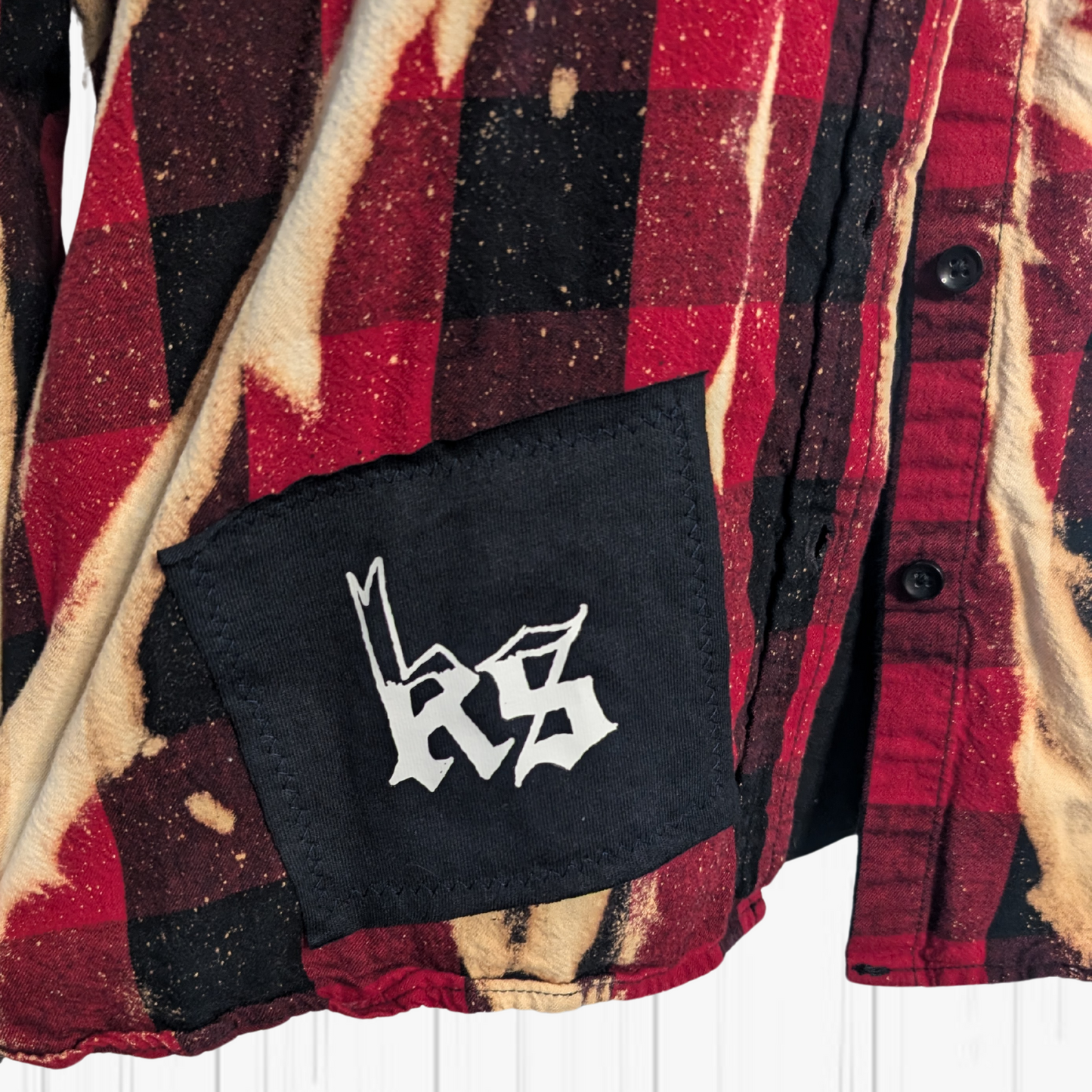 W/XL- Kyle Smith Seven Sins Upcycled Bleached Flannel