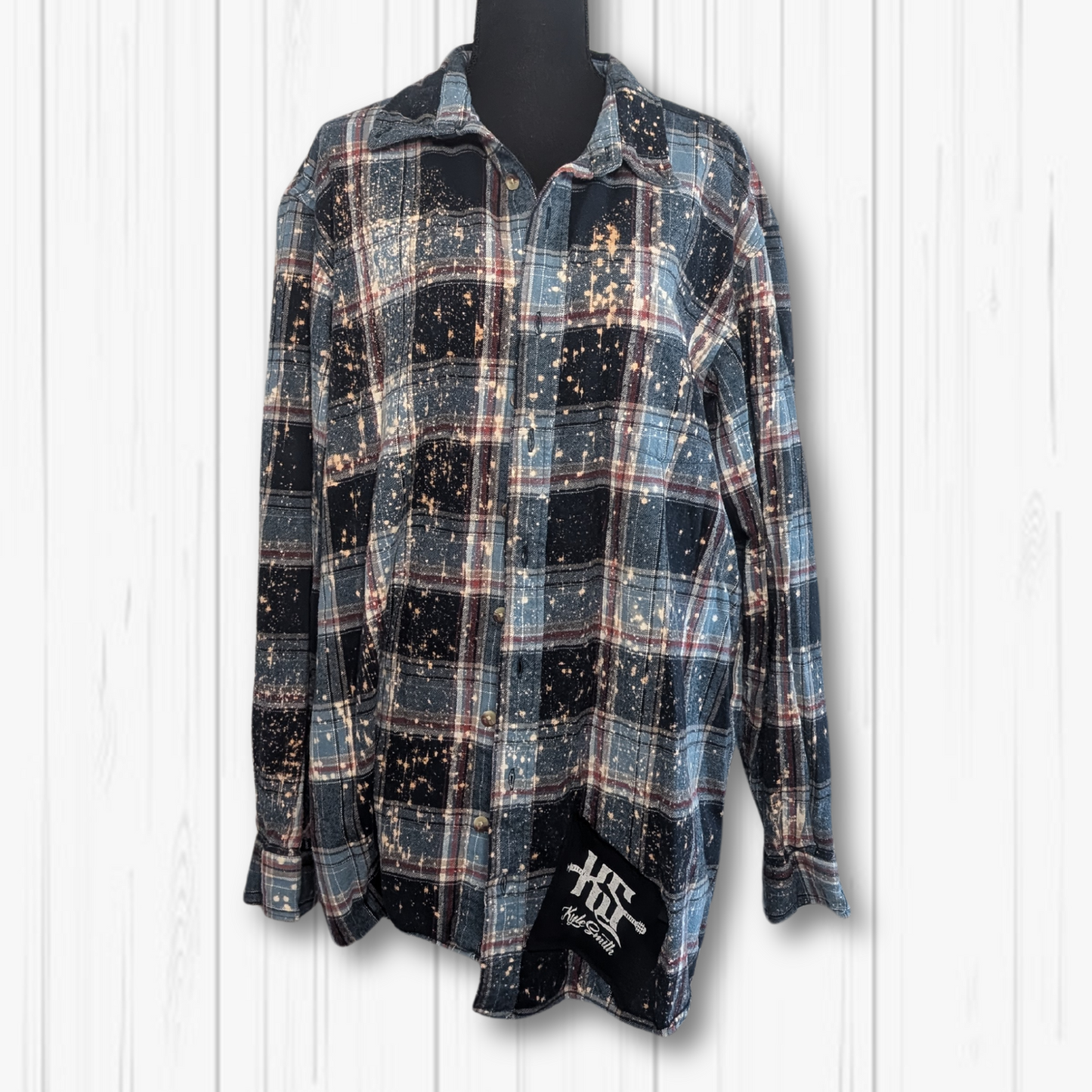 M/2XLT - Kyle Smith Nobody Speaks Upcycled Bleached Flannel