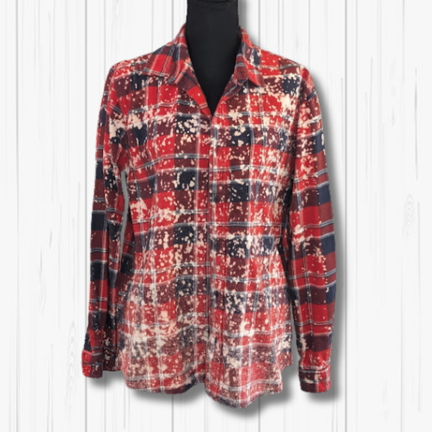 M/Lg- Dirty Heads Upcycled Bleached Flannel