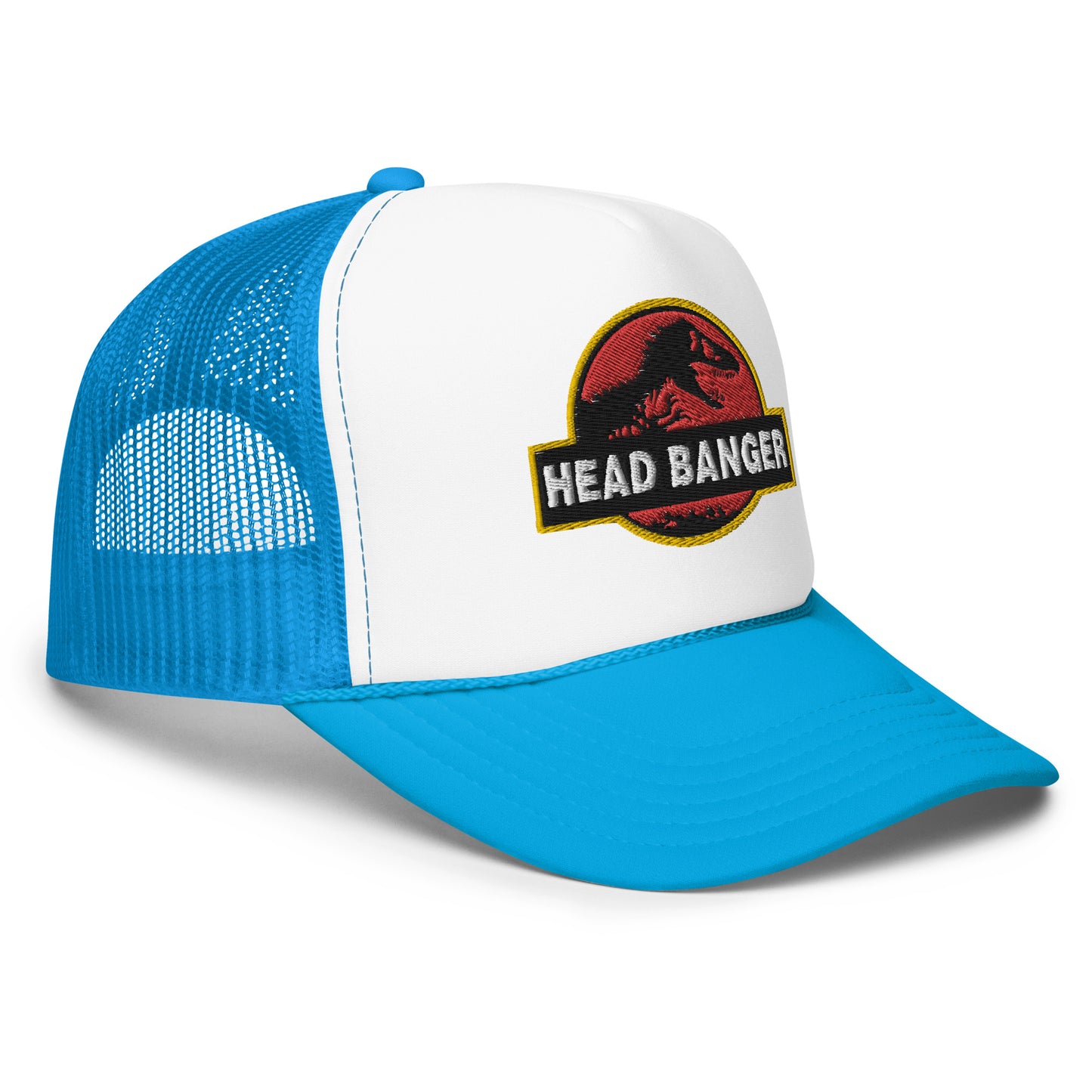 Jurassic Dino Head Banger Embroidered Foam Trucker Hat
