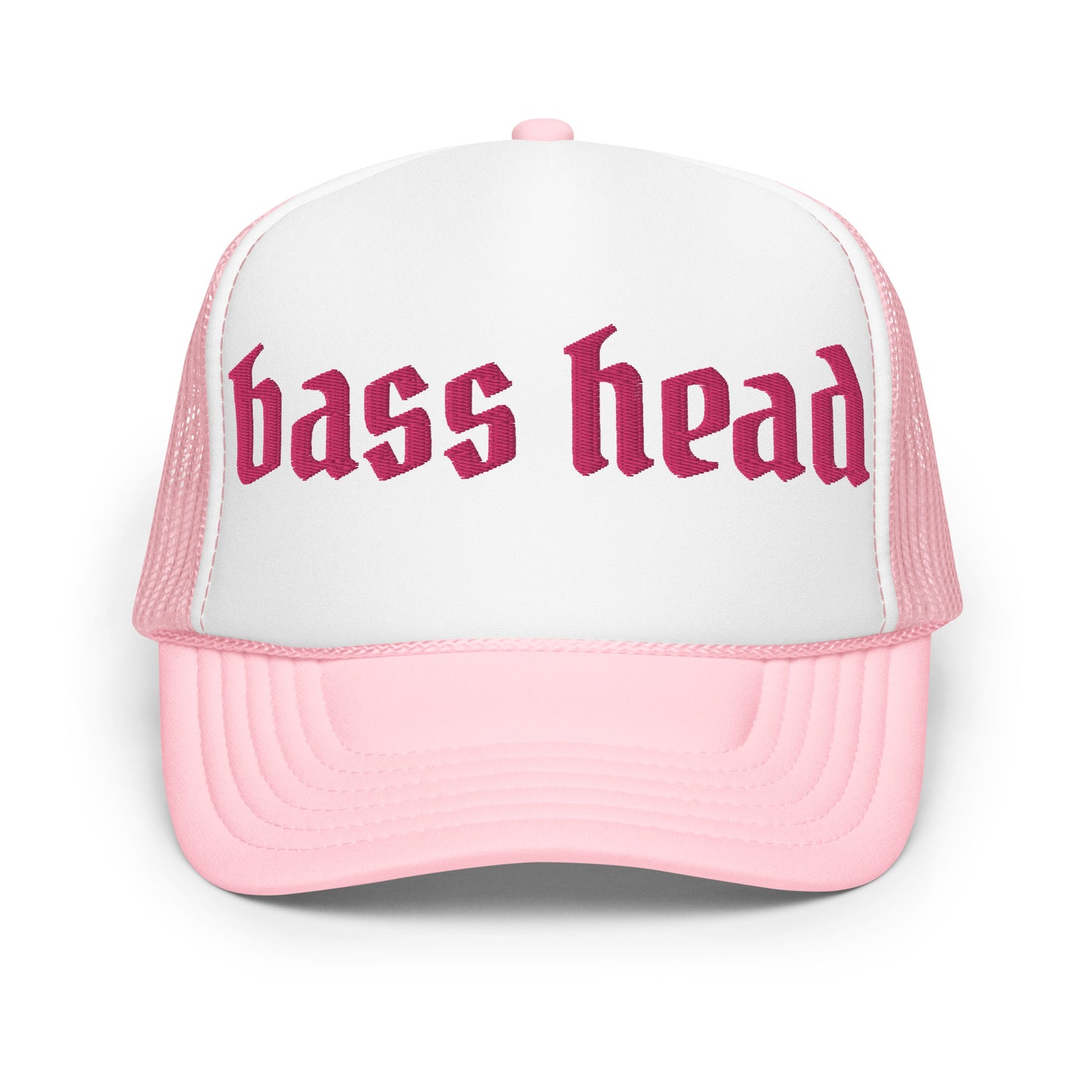 Bass Head Pink Embroidered Unisex Foam trucker hat