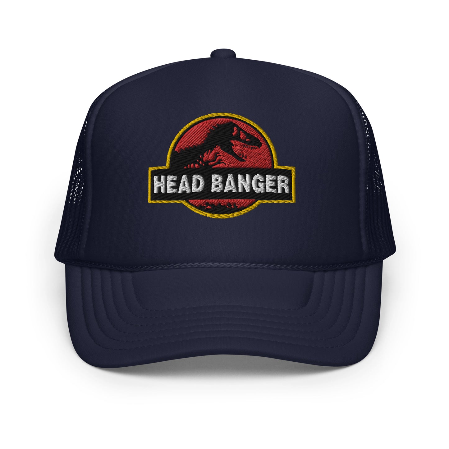 Jurassic Dino Head Banger Embroidered Foam Trucker Hat