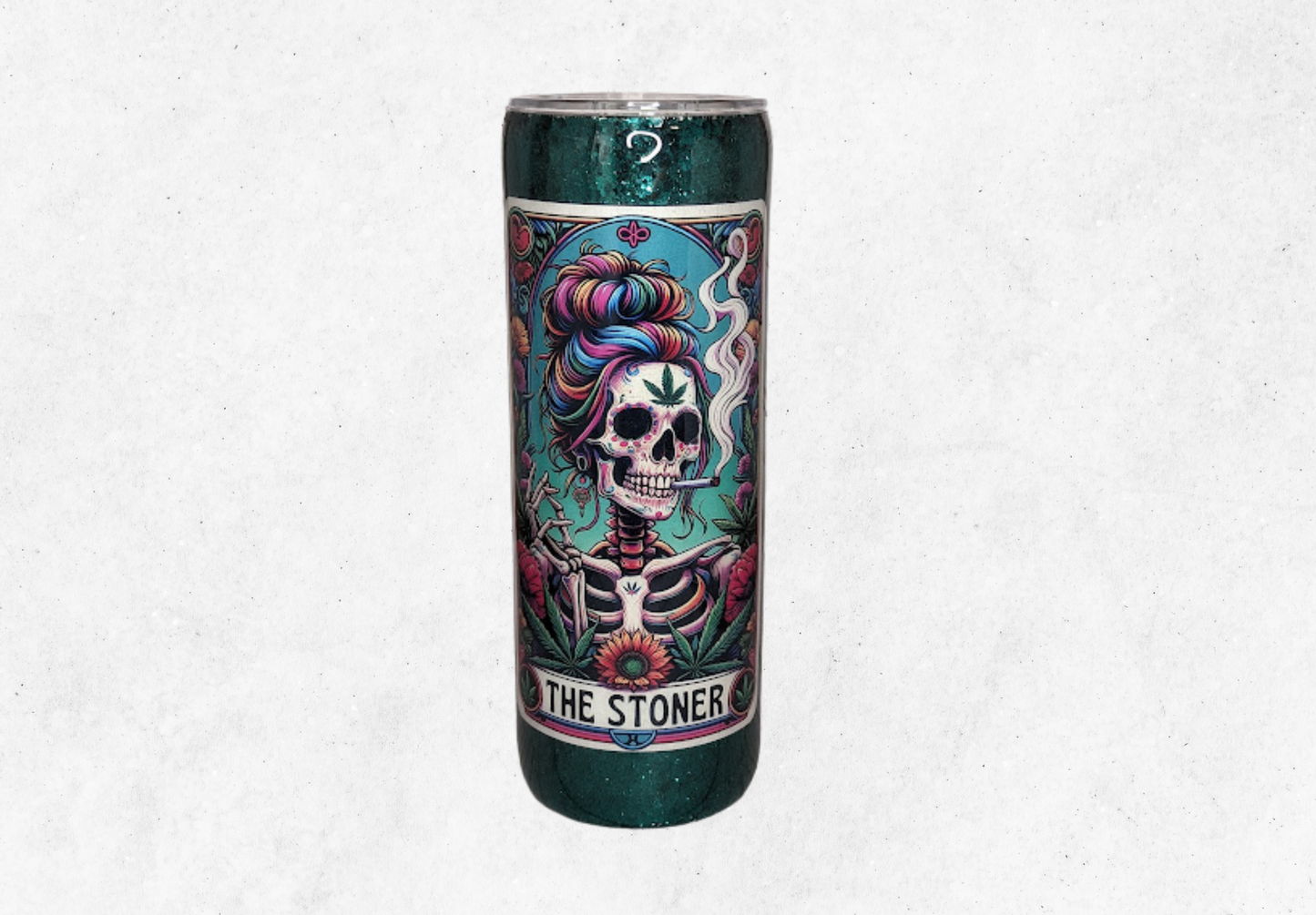 The Stoner Tarot Card Real Glitter Insulated Stainless Steel Tumbler