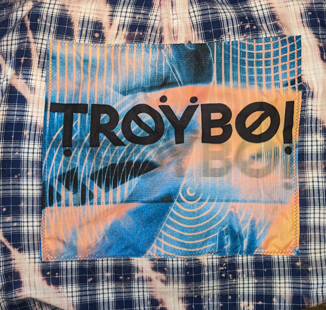 M/2XL EDM Inspired Upcycled Bleached Flannel