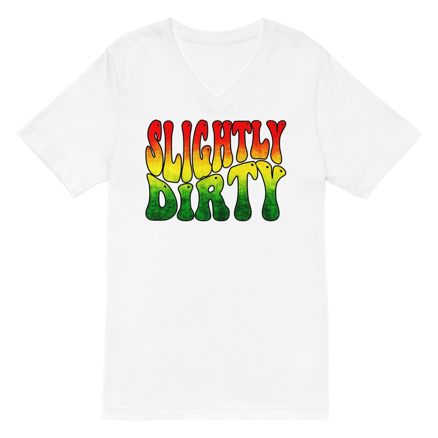 Slightly Dirty Rasta Black Outline V-Neck T-Shirt