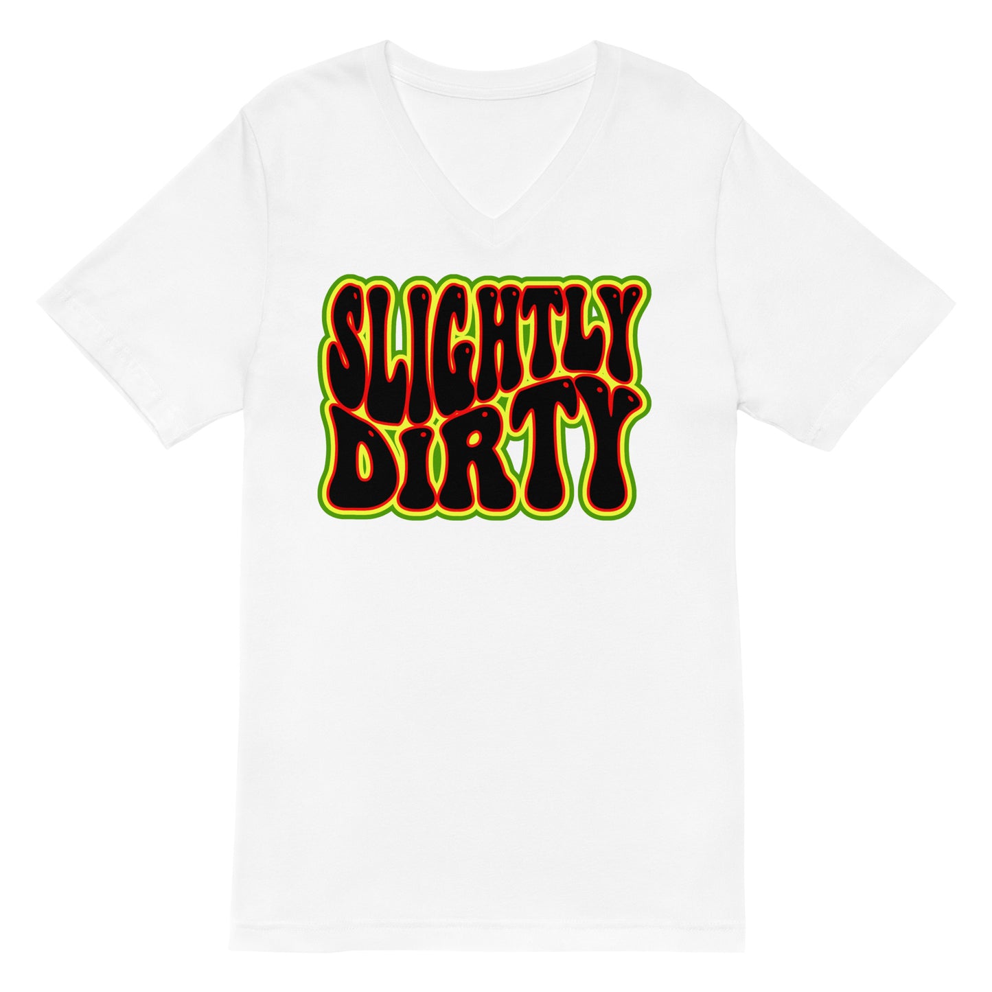 Slightly Dirty Rasta Outline Black Design V-Neck T-Shirt